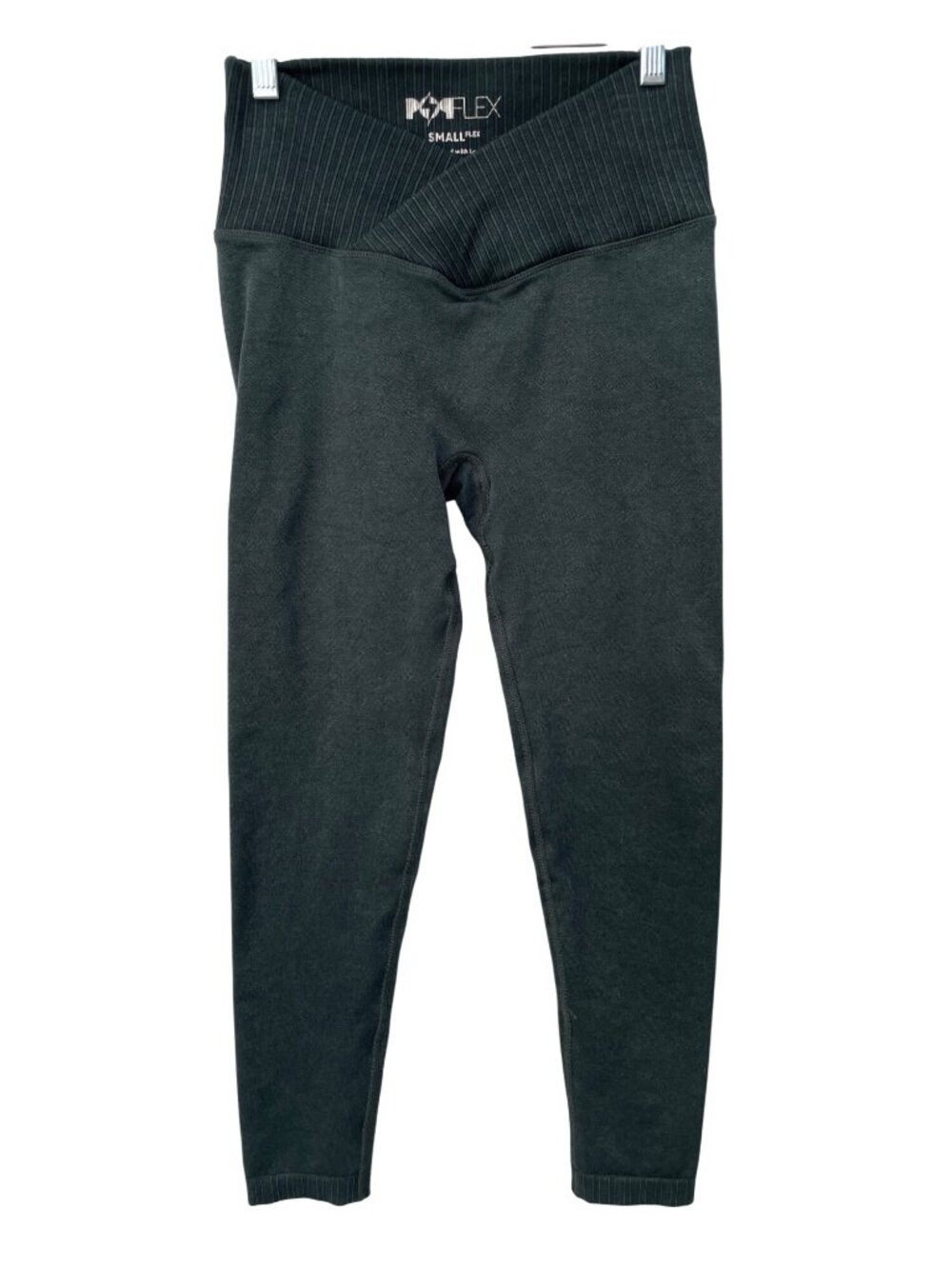 Popflex Leggings Small Flex High Waist Hourglass Crossover Waistband Dark Green
